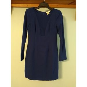 Esley Long Sleeved Blue Fitted Dress